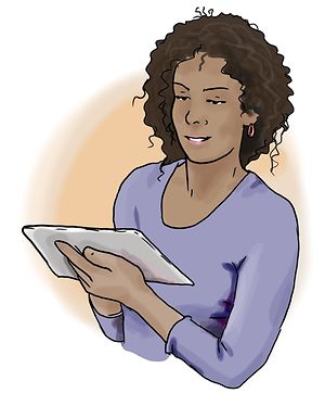 Frau am Tablet